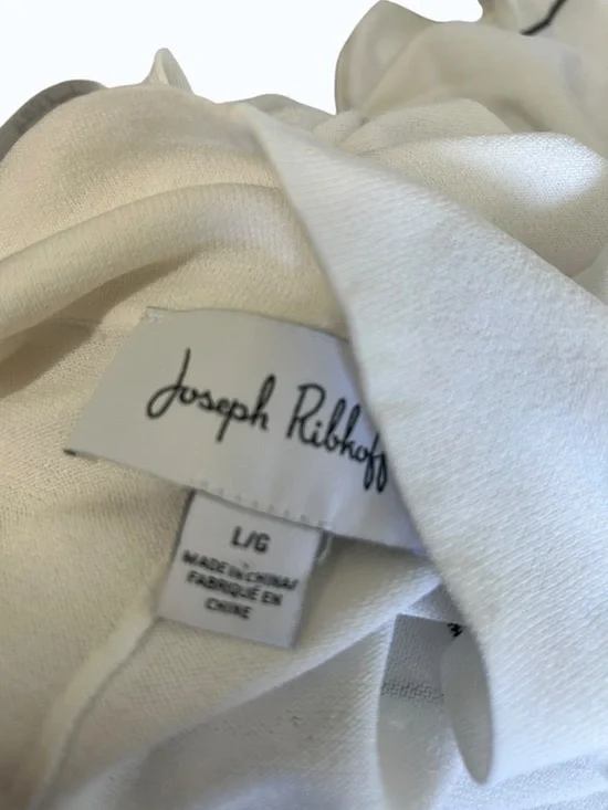 oseph Ribkoff Grid Print Longline Duster Cardigan Size L Vanilla - Picture 5 of 6